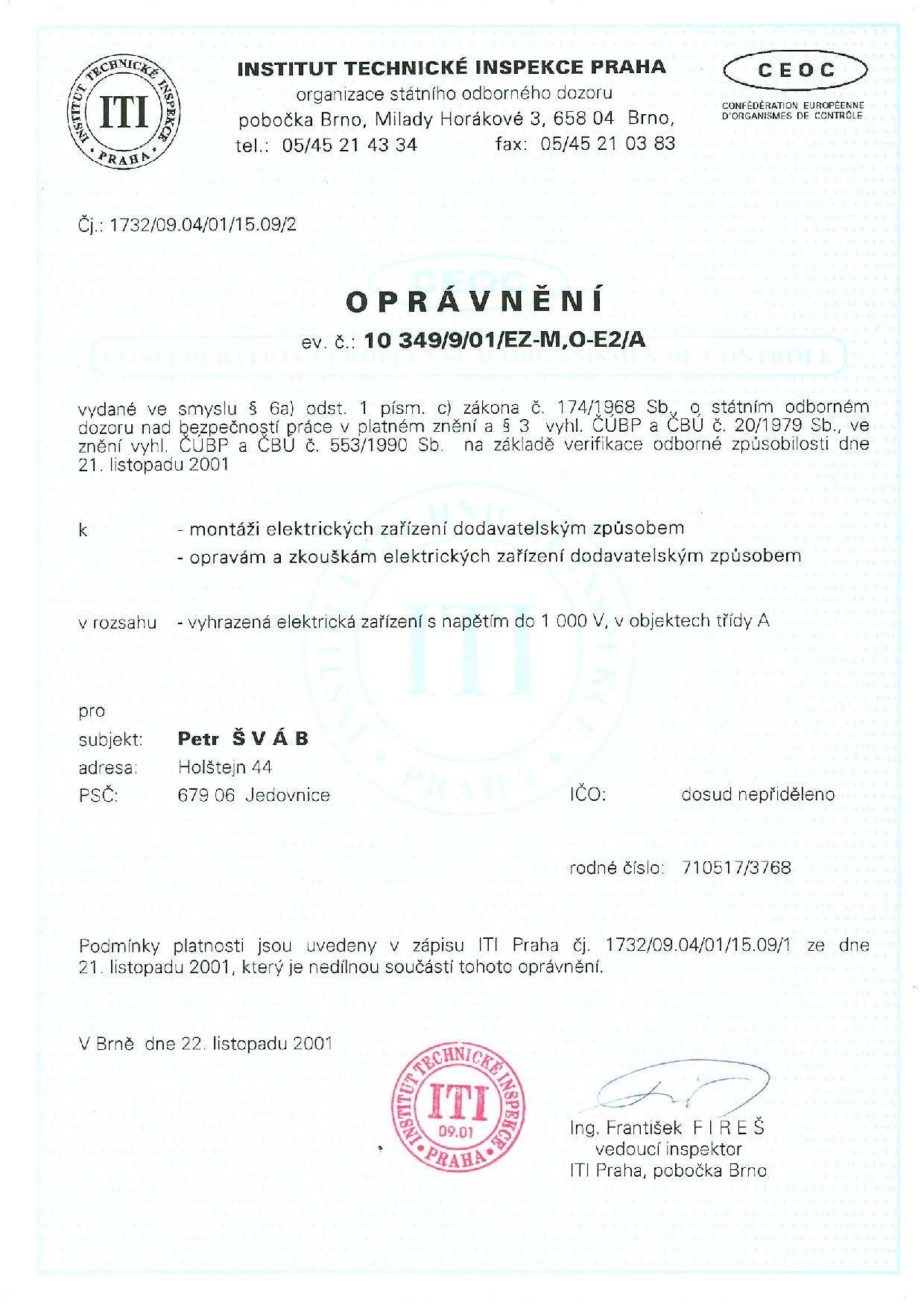 elektro-certifikát